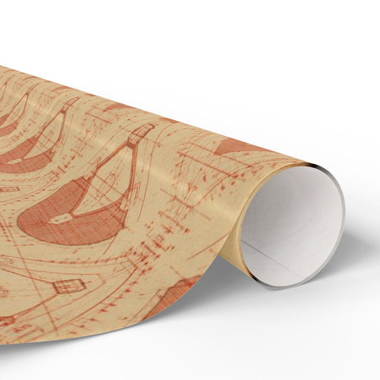 Baseball Blueprint Grid Wrapping Paper