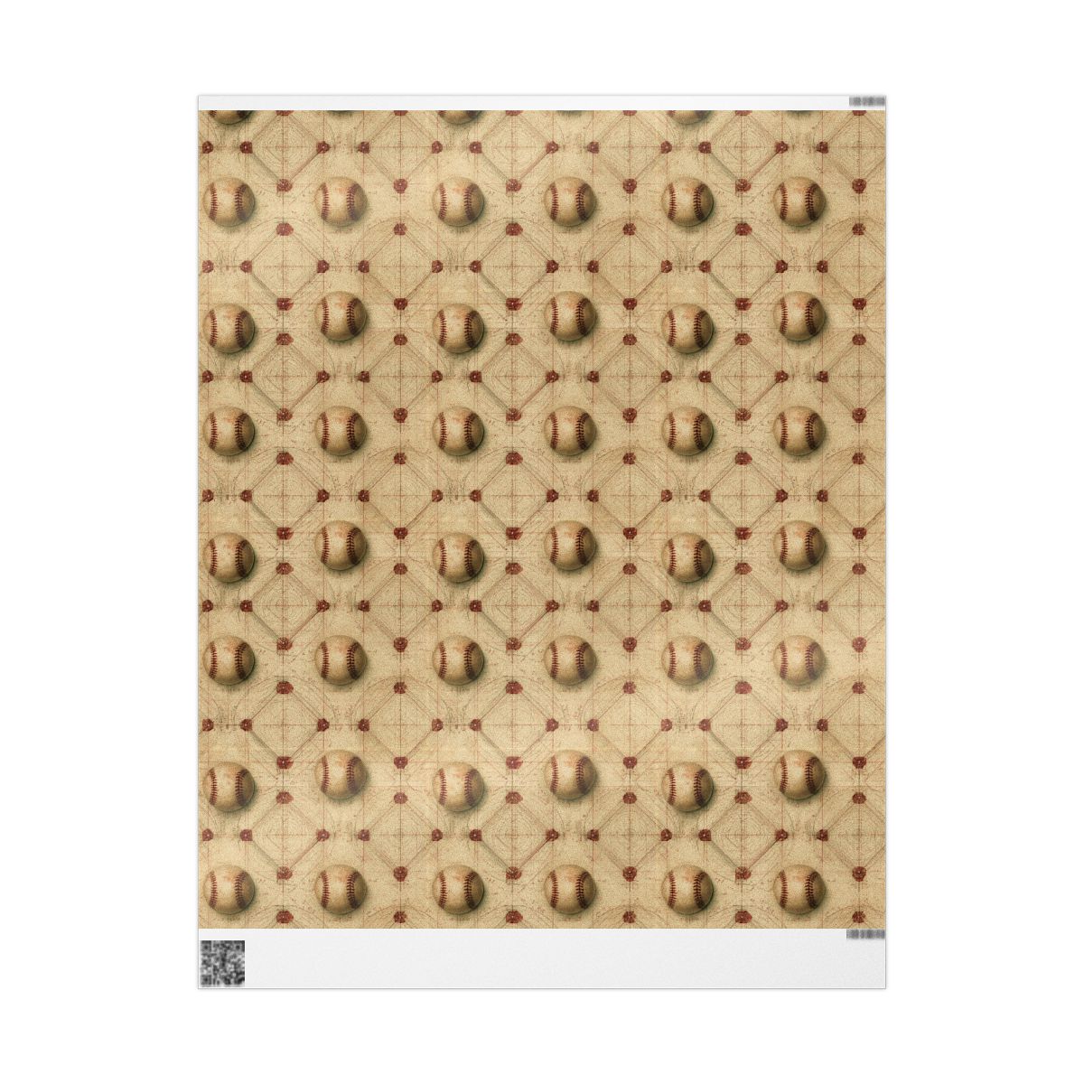 Baseball Diamond Rivets Wrapping Paper