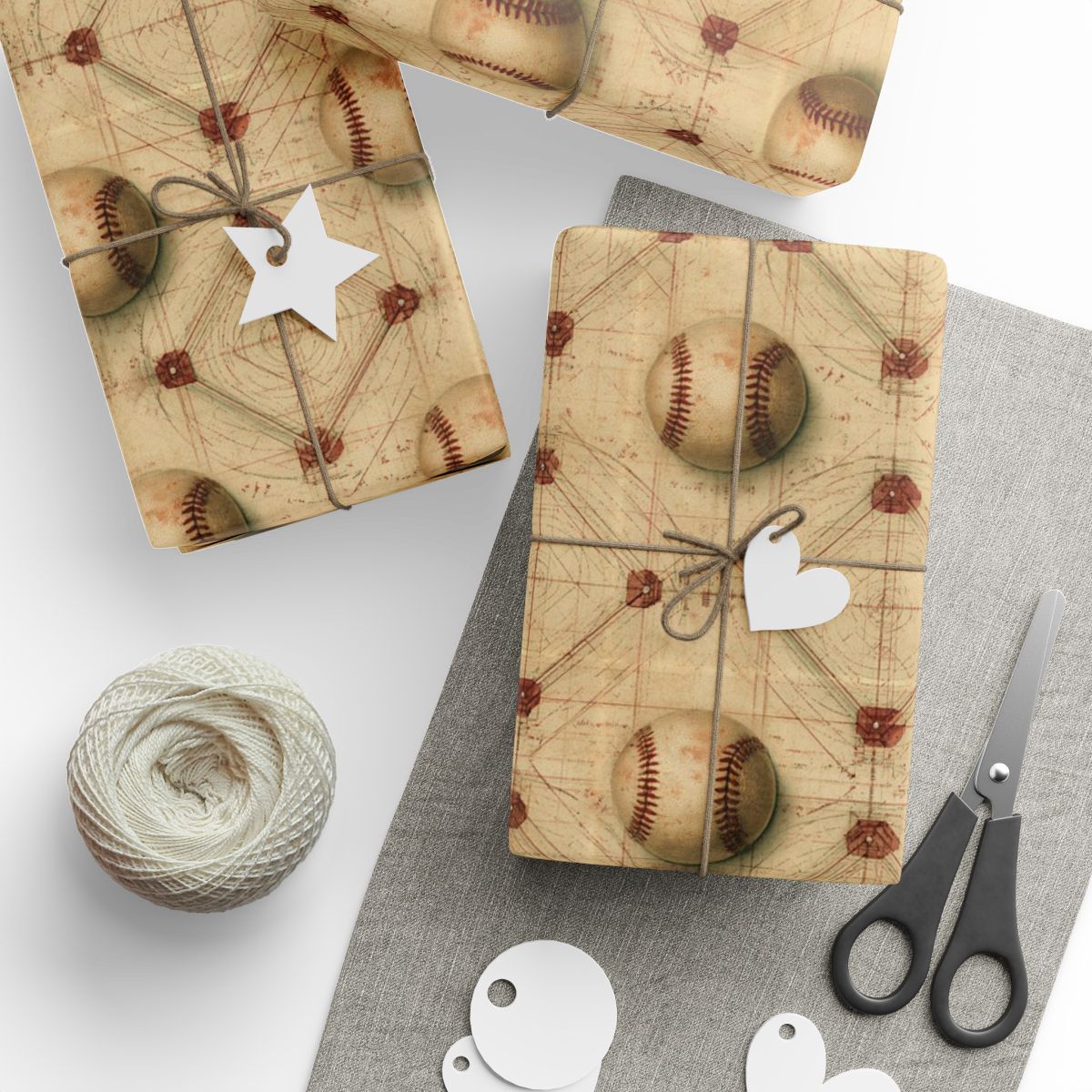 Baseball Diamond Rivets Wrapping Paper
