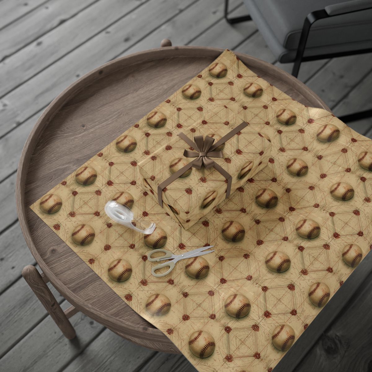 Baseball Diamond Rivets Wrapping Paper