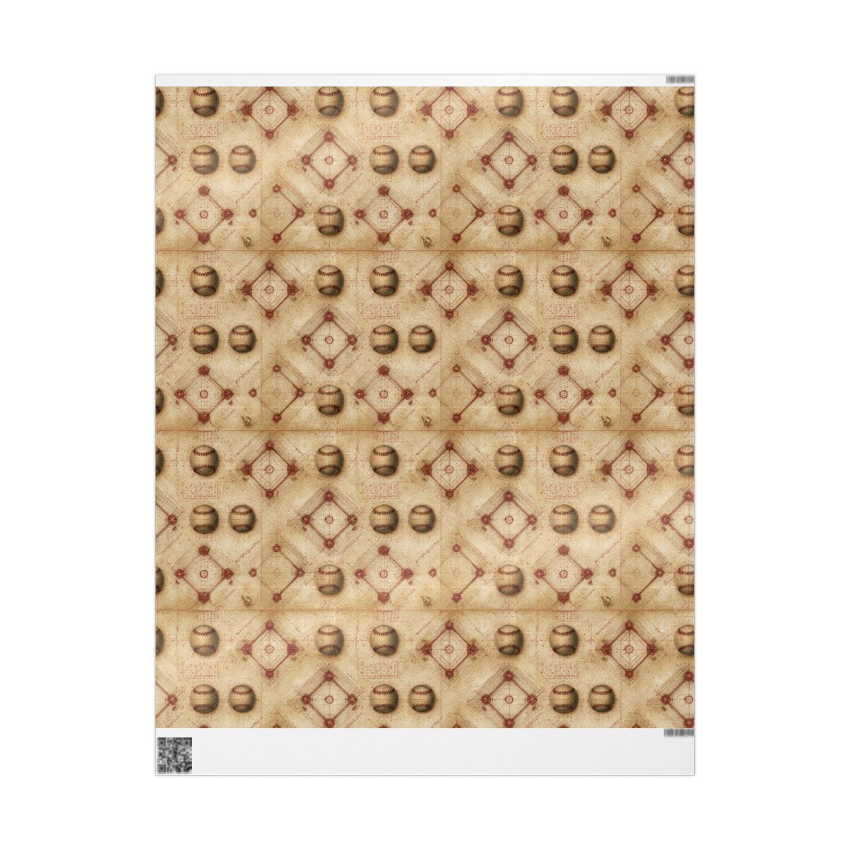 Baseball Schematic Wrapping Paper
