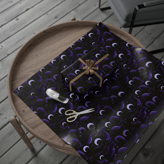 Black Cats & Crescent Moons Wrapping Paper