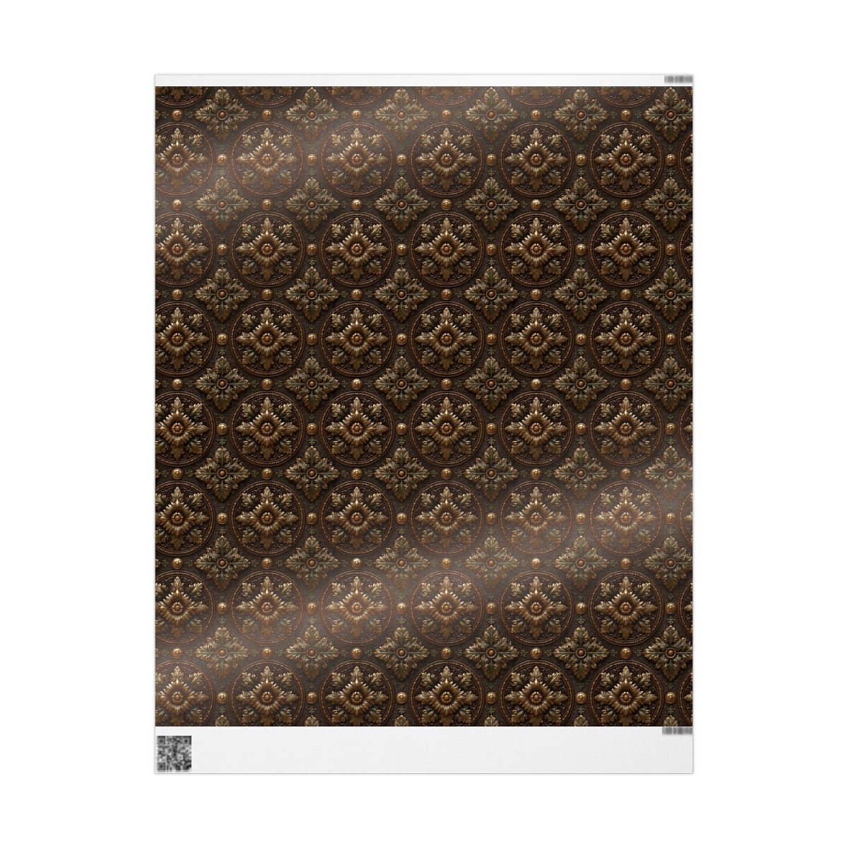 Bronze Baroque Medallion Wrapping Paper