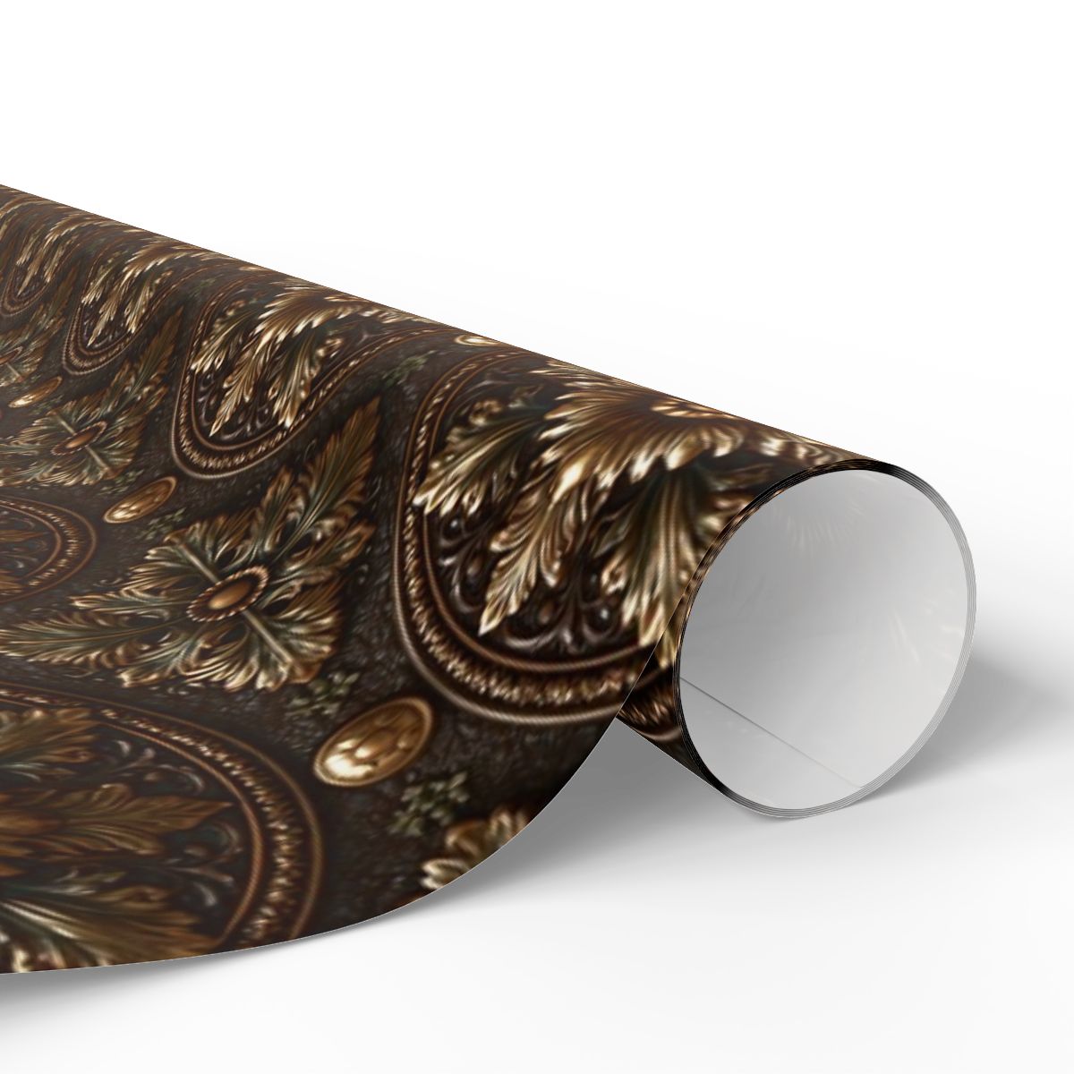 Bronze Baroque Medallion Wrapping Paper