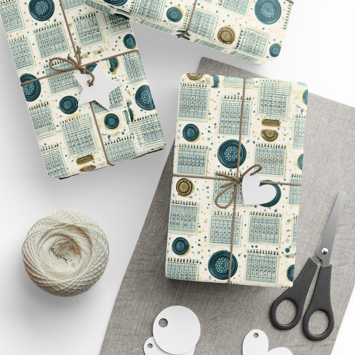 Calendar Page Wrapping Paper | Vintage Analog Calendar Motif | All-Season Gift Wrap