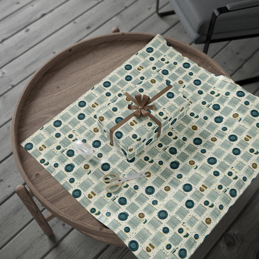 Calendar Page Wrapping Paper | Vintage Analog Calendar Motif | All-Season Gift Wrap