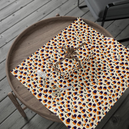 Candy Corn & Bats Wrapping Paper