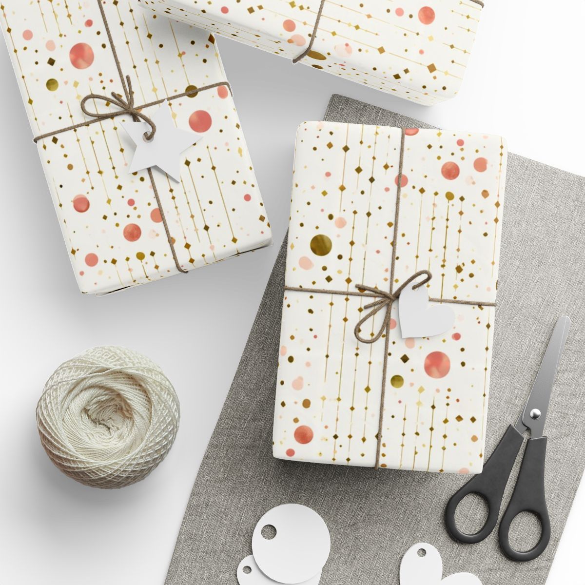 Celebration Grid Wrapping Paper | Geometric Diamond & Burst Pattern | All-Occasion Gift Wrap
