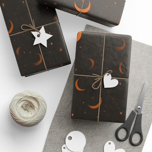 Celestial Wrapping Paper — Moons, Stars & Clouds | All-Occasion Gift Wrap