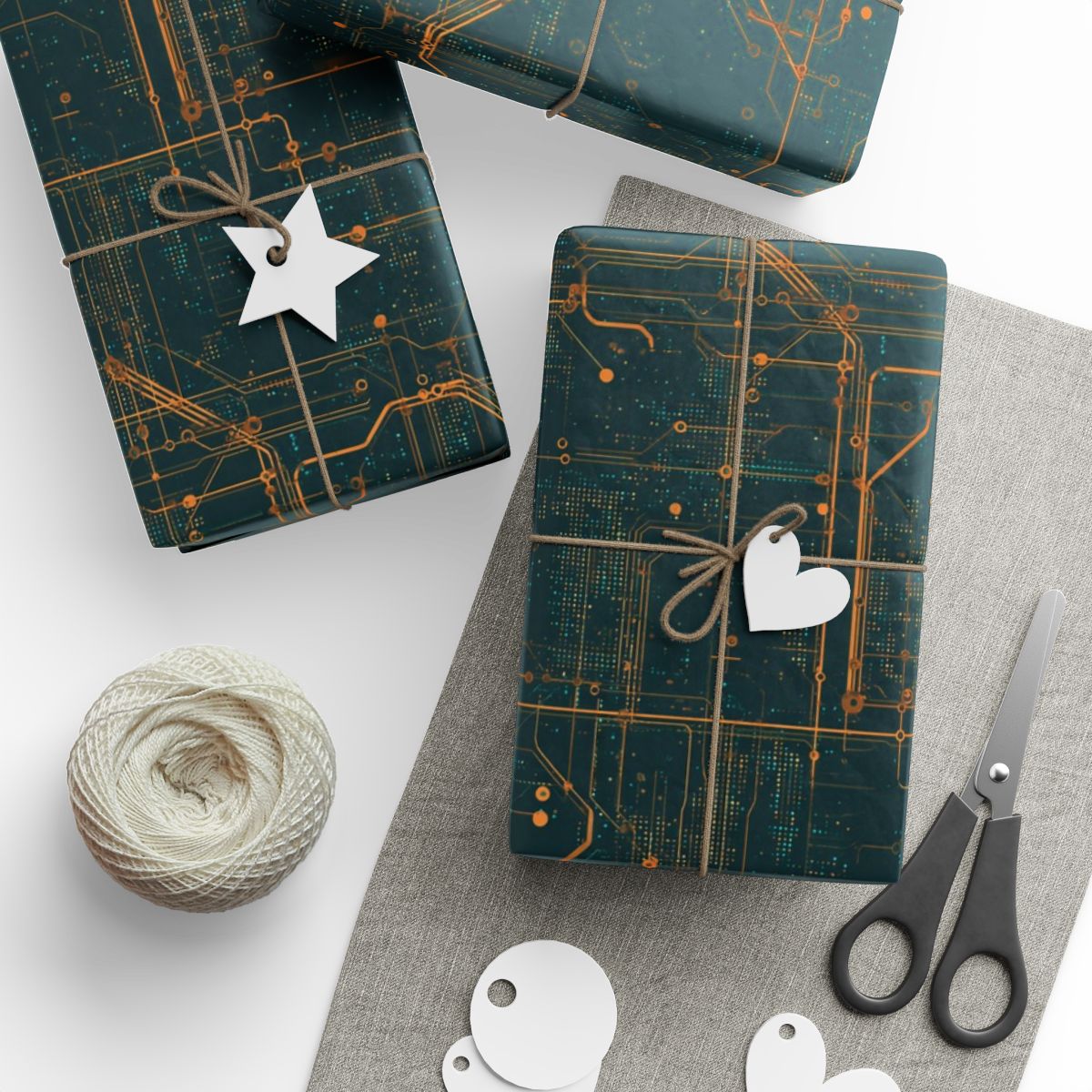 Circuit Board Pattern Wrapping Paper — Trace No. 001