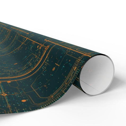 Circuit Board Pattern Wrapping Paper — Trace No. 001
