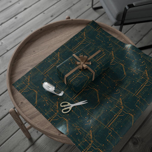 Circuit Board Pattern Wrapping Paper — Trace No. 001