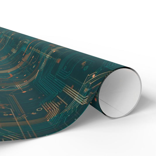 Circuit Board Pattern Wrapping Paper — Trace No. 002