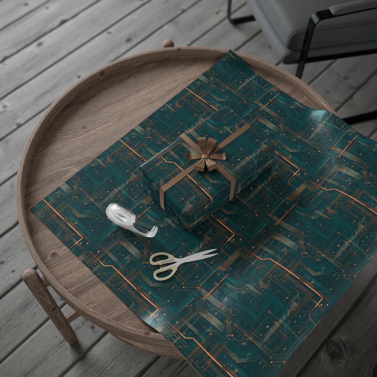 Circuit Board Pattern Wrapping Paper — Trace No. 002