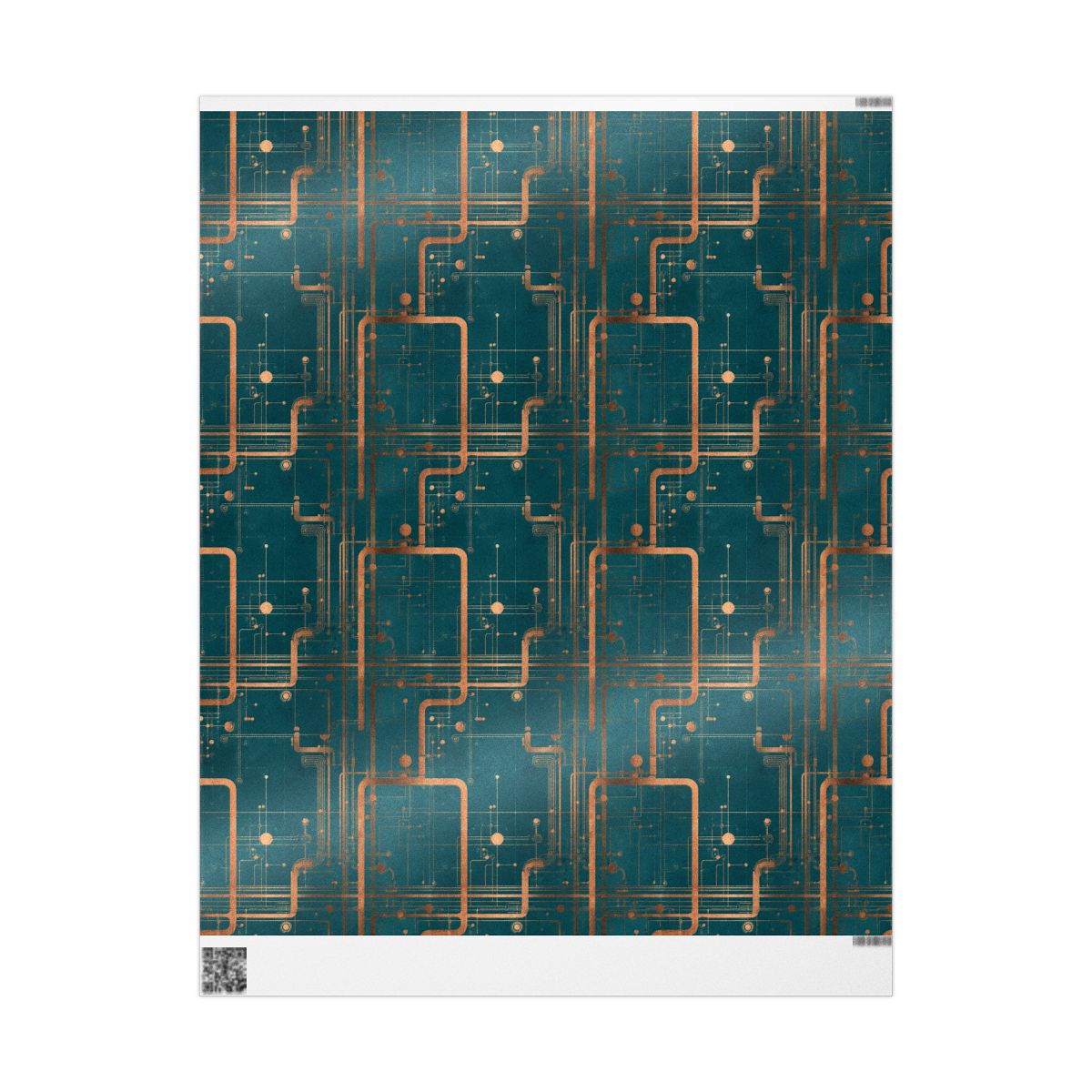 Circuit Board Pattern Wrapping Paper — Trace No. 003