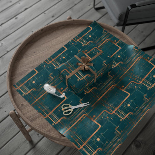 Circuit Board Pattern Wrapping Paper — Trace No. 003