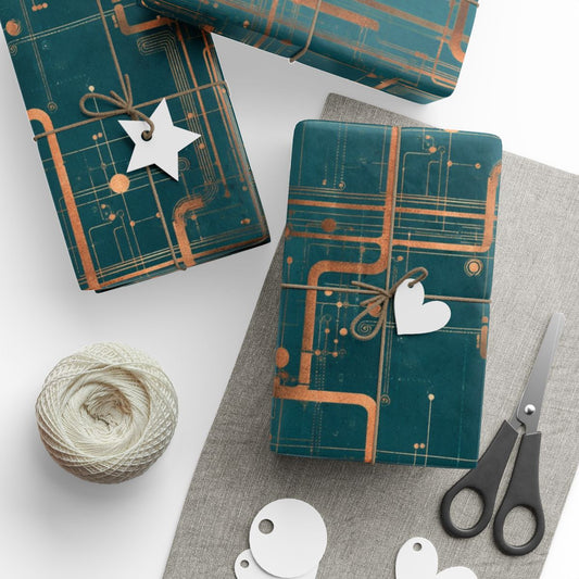 Circuit Board Pattern Wrapping Paper — Trace No. 003