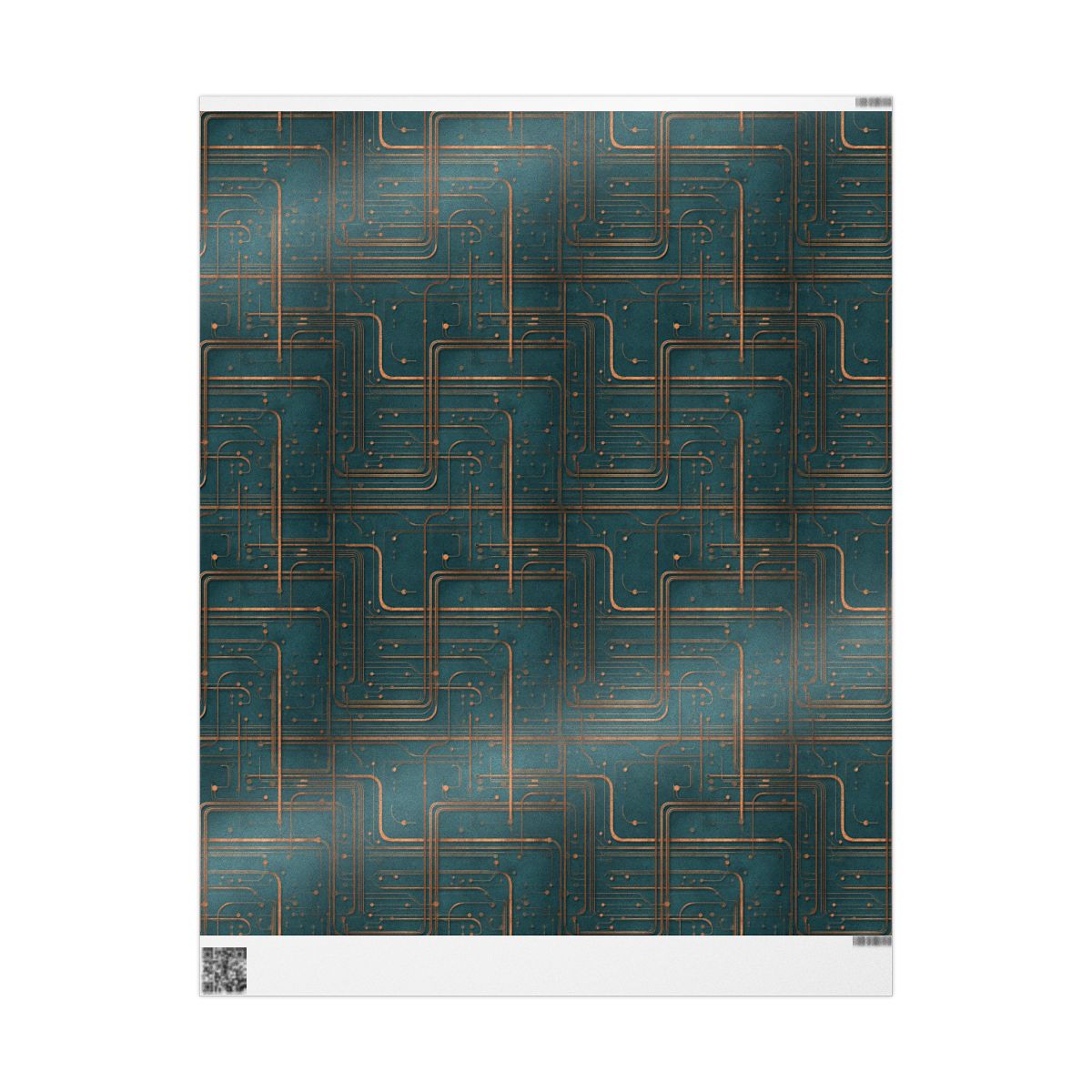 Circuit Board Pattern Wrapping Paper — Trace No. 004
