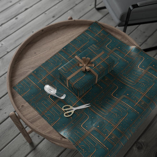 Circuit Board Pattern Wrapping Paper — Trace No. 004
