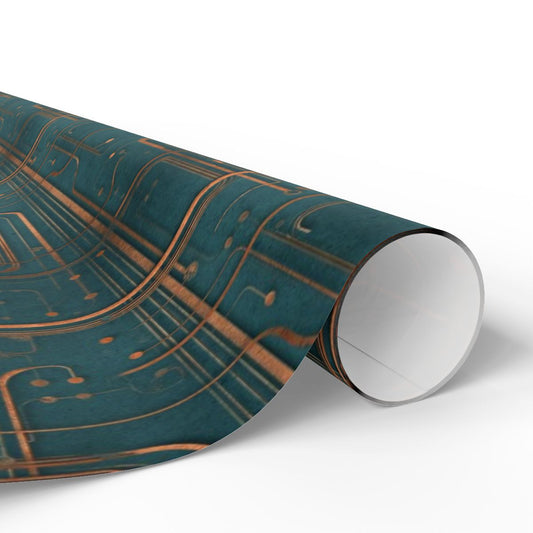 Circuit Board Pattern Wrapping Paper — Trace No. 004