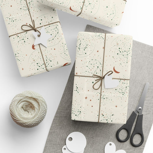 Constellation Map Wrapping Paper | Star Map & Celestial Pattern | All-Season Gift Wrap