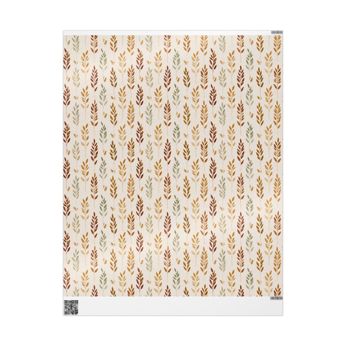 Fall Botanical Wrapping Paper — Oak Leaves, Acorns & Wheat | Autumn Gift Wrap