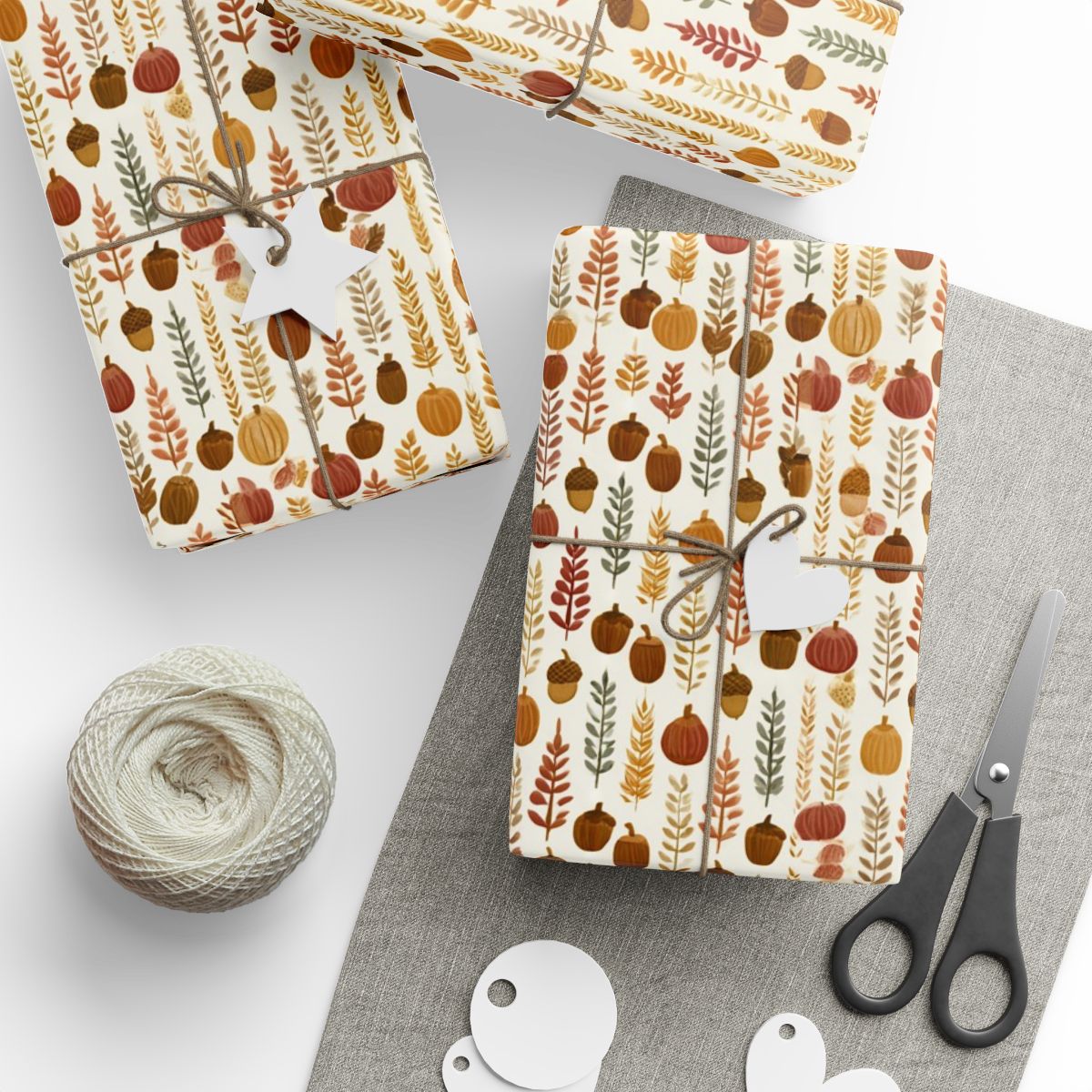 Fall Harvest Wrapping Paper — Autumn Botanical Pattern (Design 13)