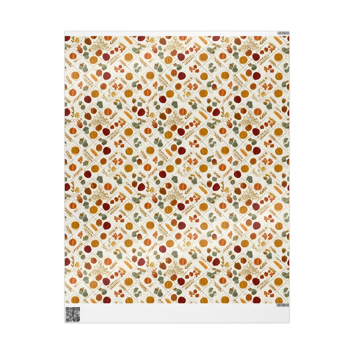 Fall Harvest Wrapping Paper — Autumn Botanical Pattern (Design 14)