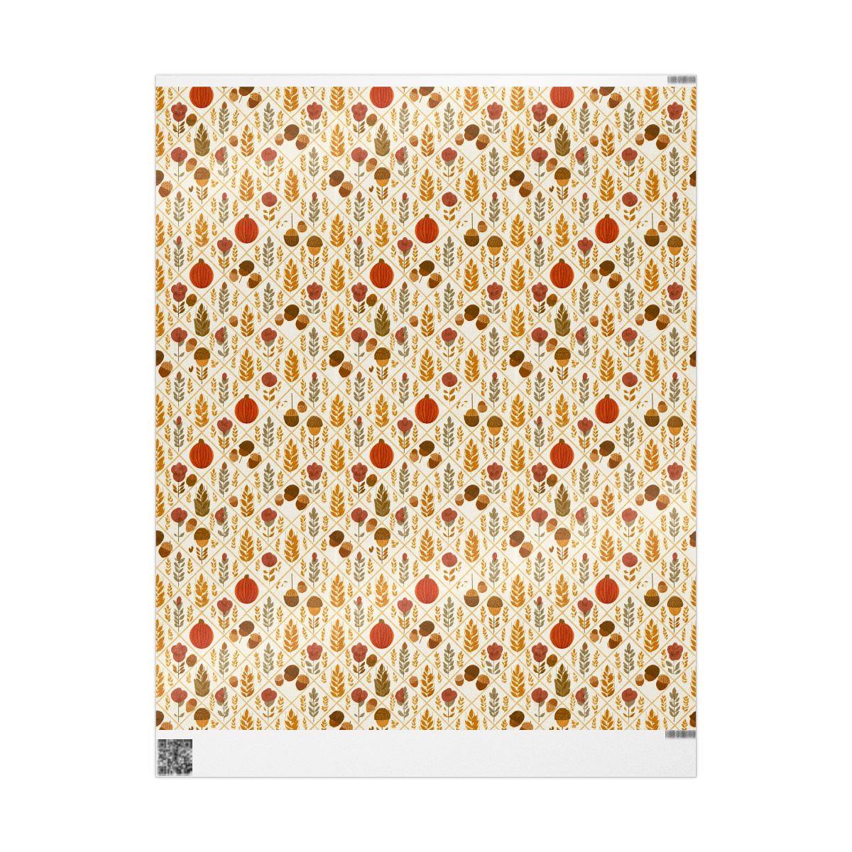 Fall Harvest Wrapping Paper — Autumn Botanical Pattern (Design 16)