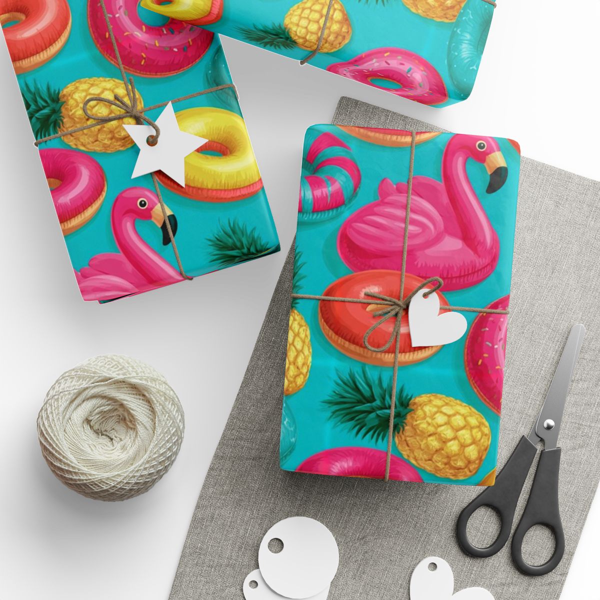 Flamingo Pool Party Wrapping Paper