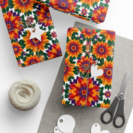 Floral Kaleidoscope Wrapping Paper