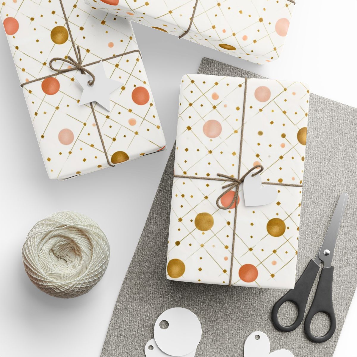 Geometric Celebration Grid Wrapping Paper