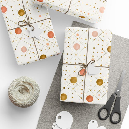 Geometric Celebration Grid Wrapping Paper