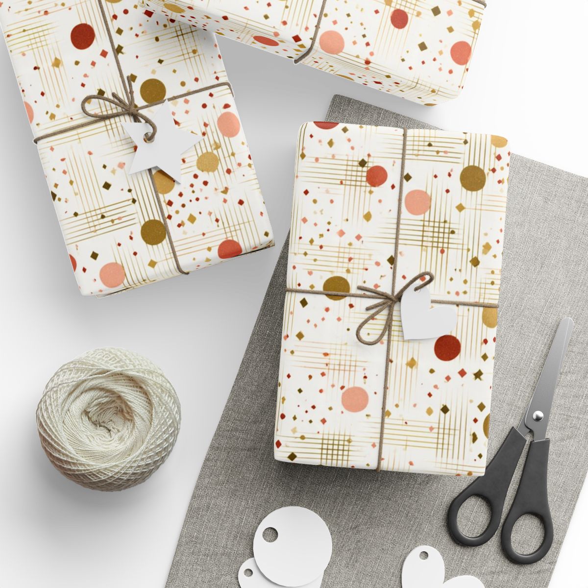 Geometric Celebration Grid Wrapping Paper
