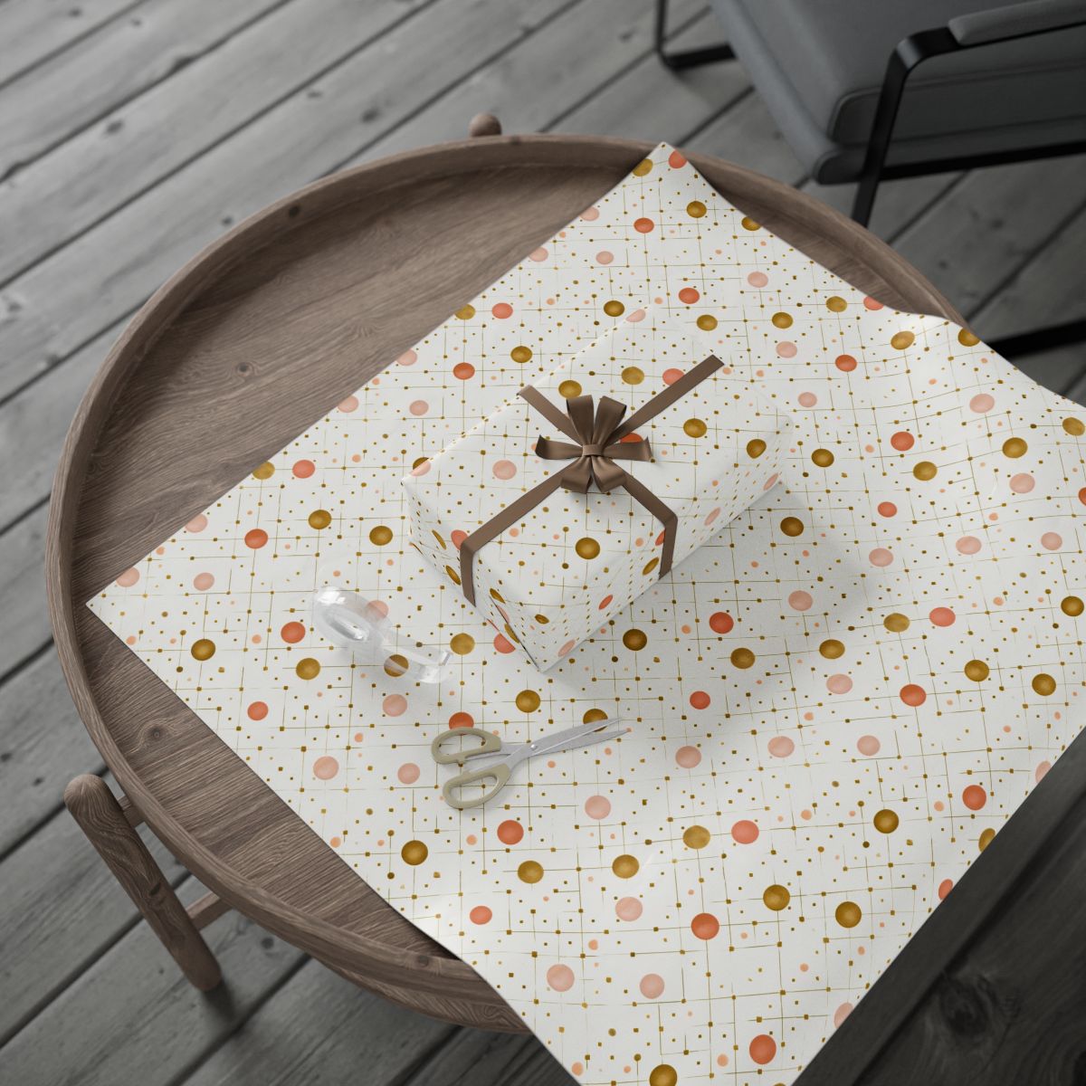 Geometric Celebration Grid Wrapping Paper