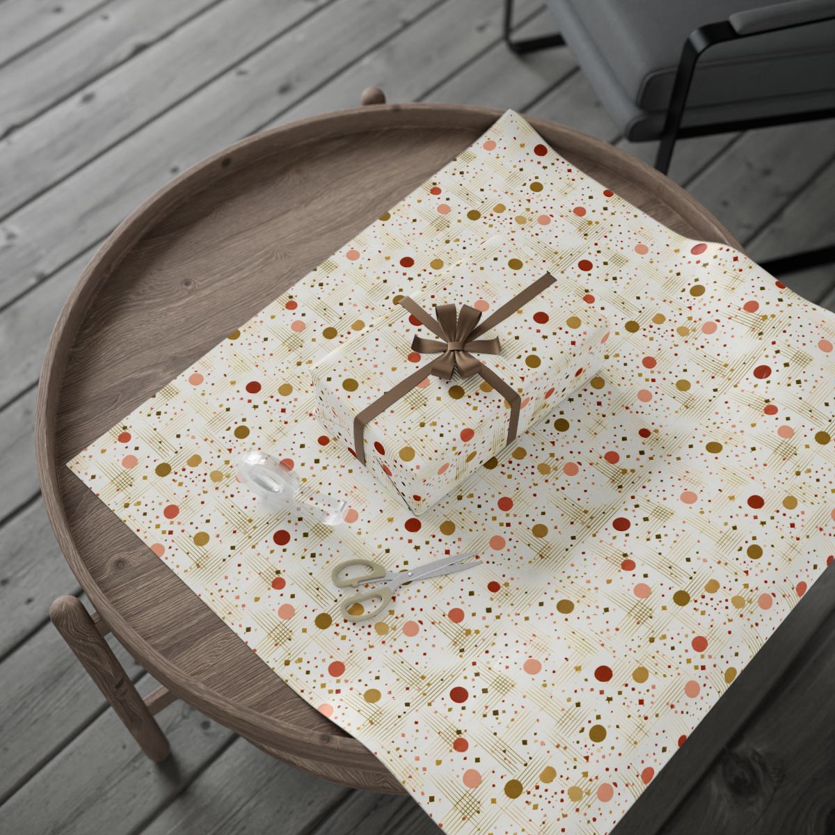 Geometric Celebration Grid Wrapping Paper