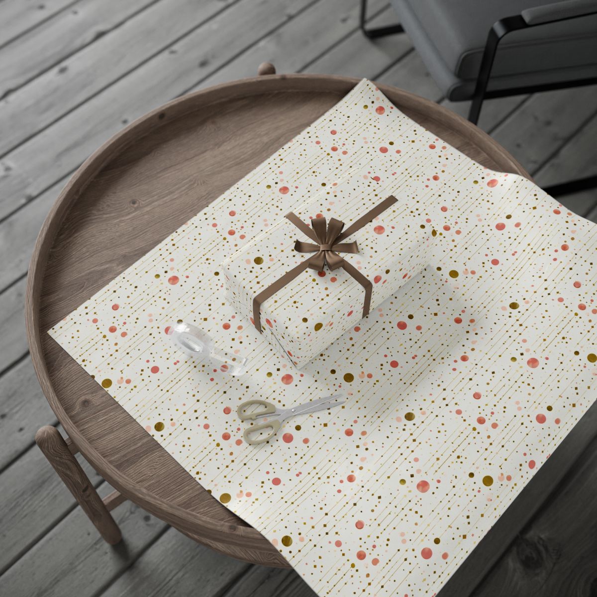 Geometric Celebration Grid Wrapping Paper