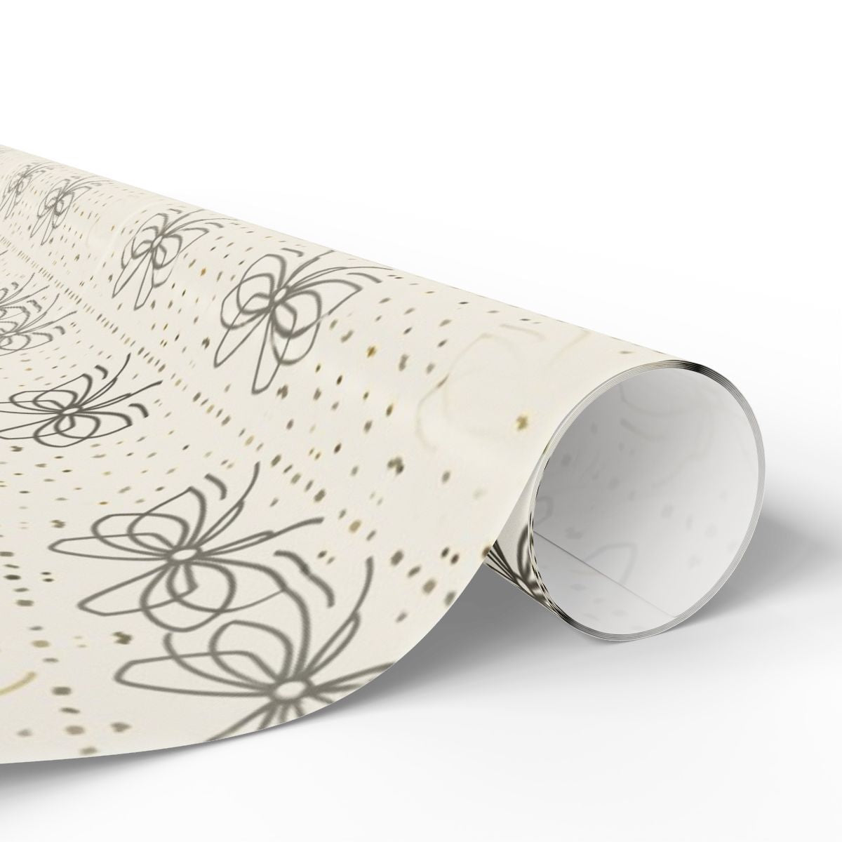Gift Bows on Dotted Grid Wrapping Paper