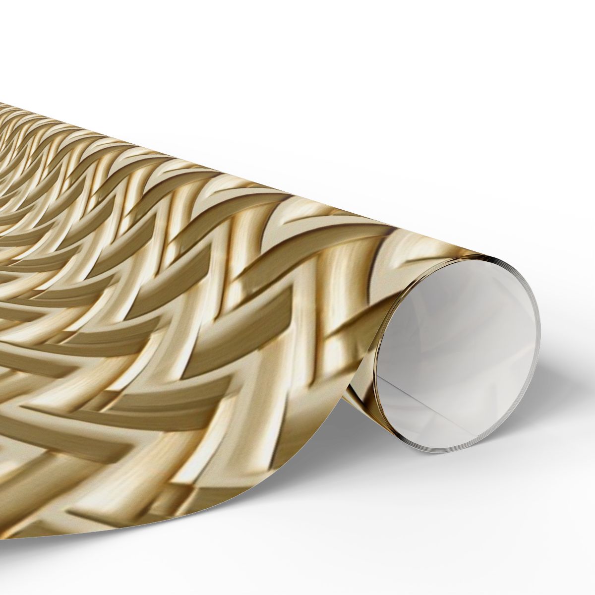 Gold Herringbone Weave Wrapping Paper