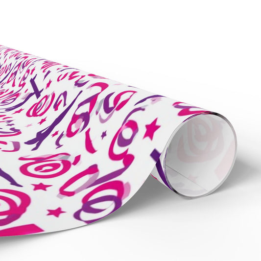 Gymnast Silhouettes & Swirls Wrapping Paper