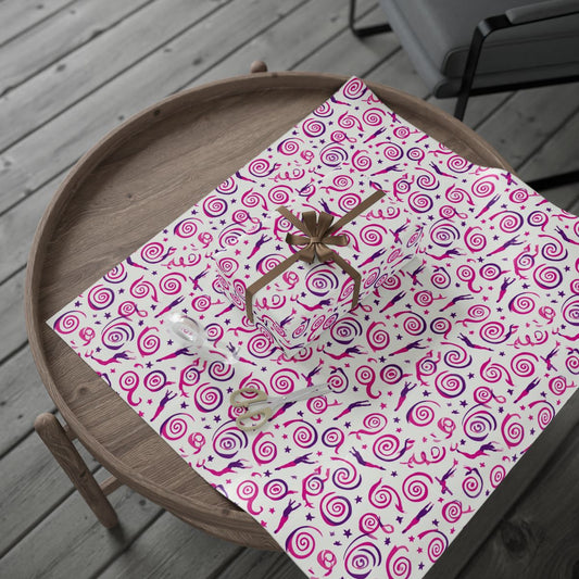 Gymnastics Ribbon Swirl Wrapping Paper