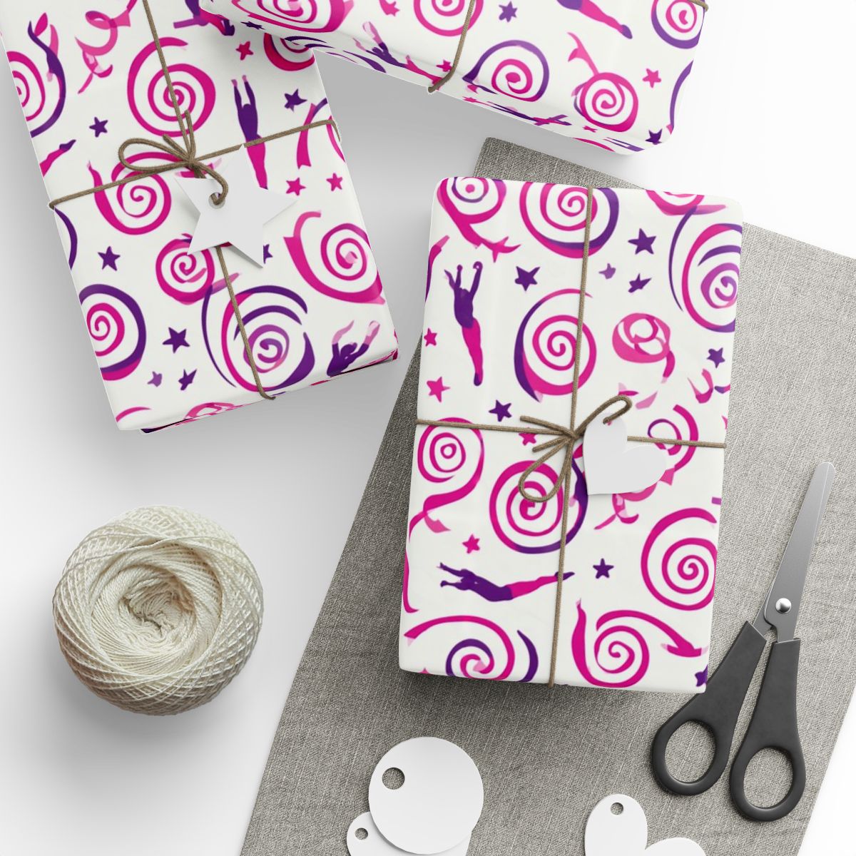 Gymnastics Ribbon Swirl Wrapping Paper