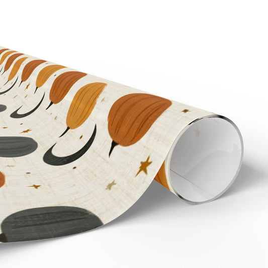 Harvest Pumpkins & Stars Wrapping Paper