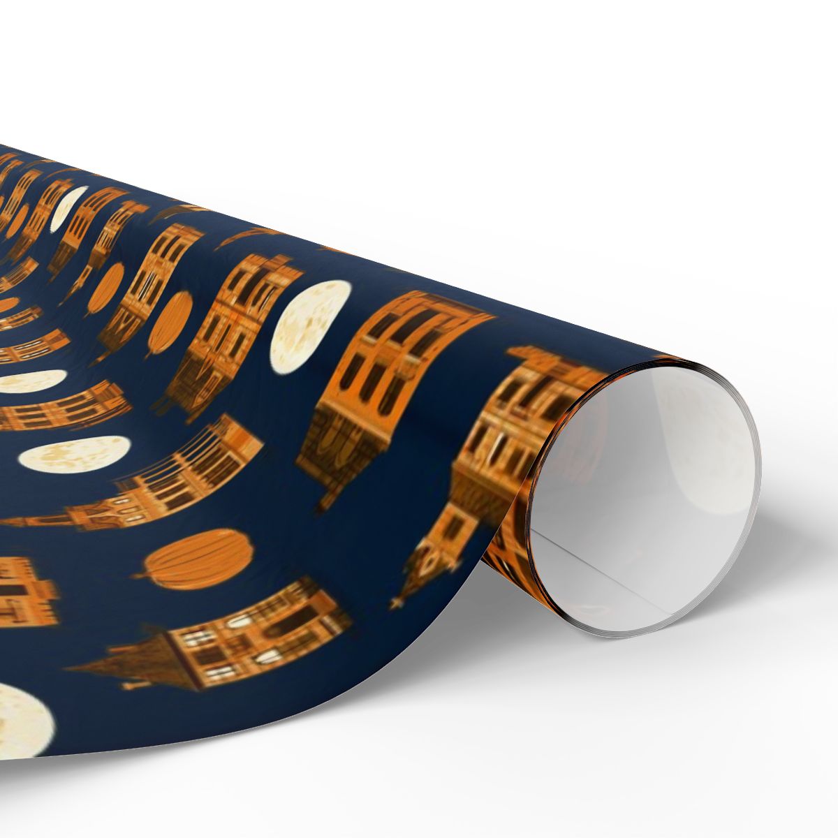 Haunted Houses & Moons Wrapping Paper