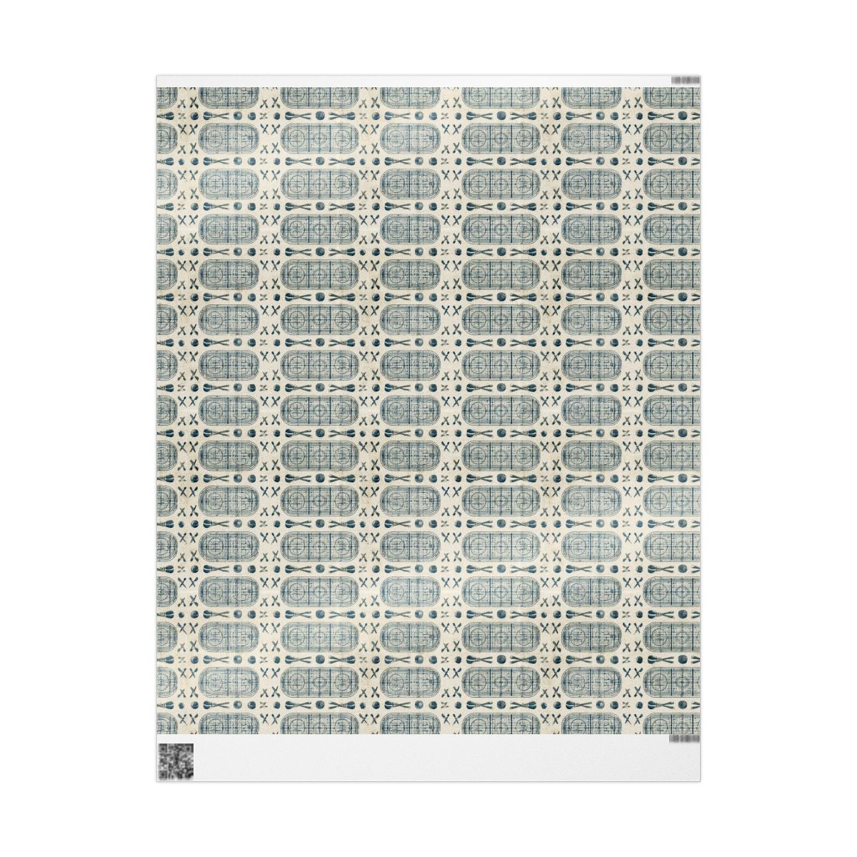 Hockey Rink Blueprint Wrapping Paper
