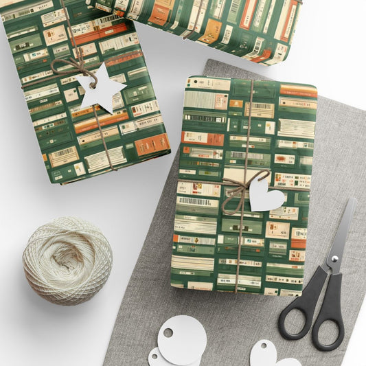 Library & Books Pattern Wrapping Paper — Collection No. 001