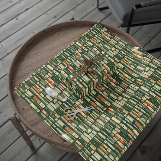 Library & Books Pattern Wrapping Paper — Collection No. 001