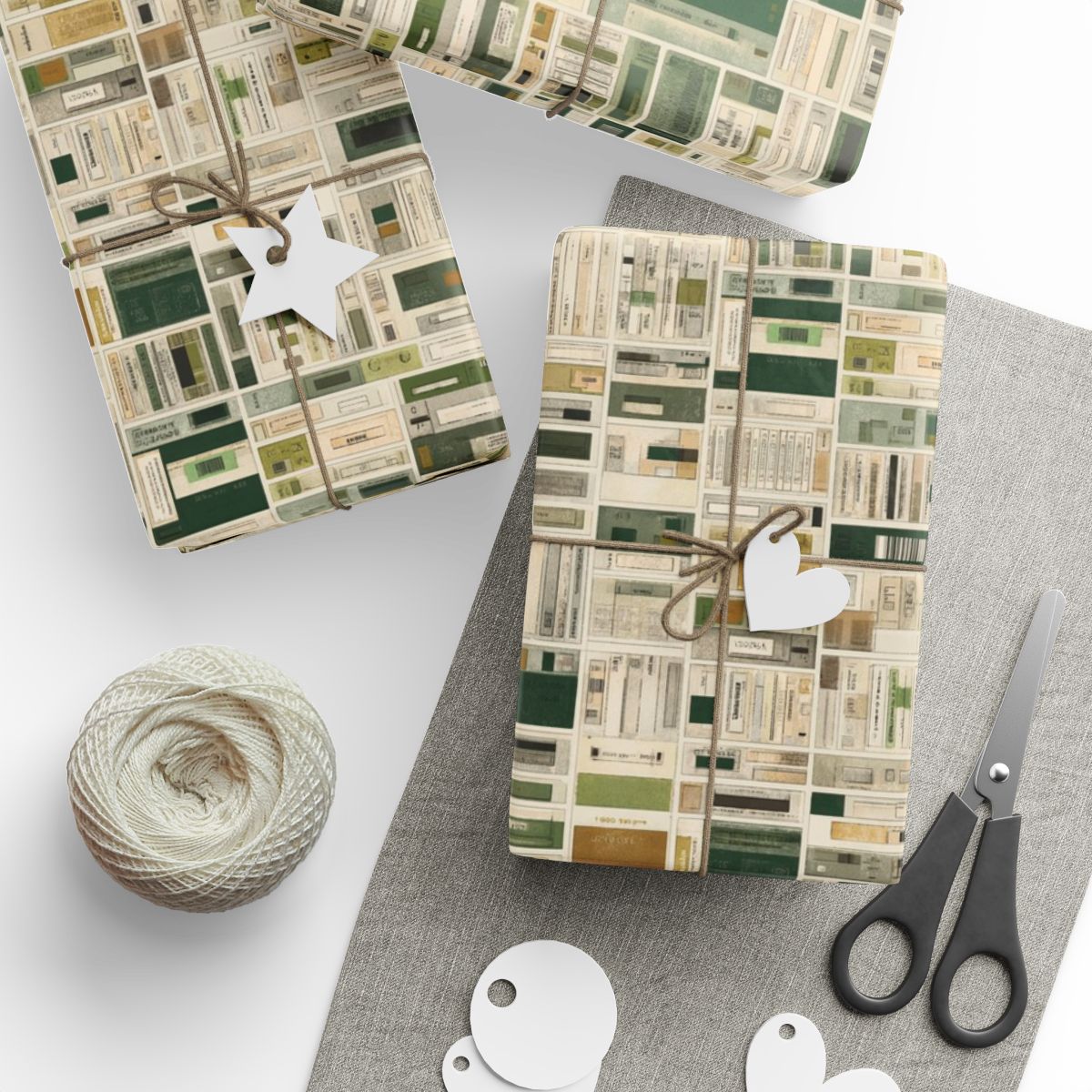 Library & Books Pattern Wrapping Paper — Collection No. 002