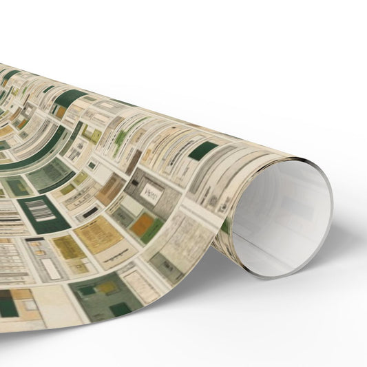 Library & Books Pattern Wrapping Paper — Collection No. 002