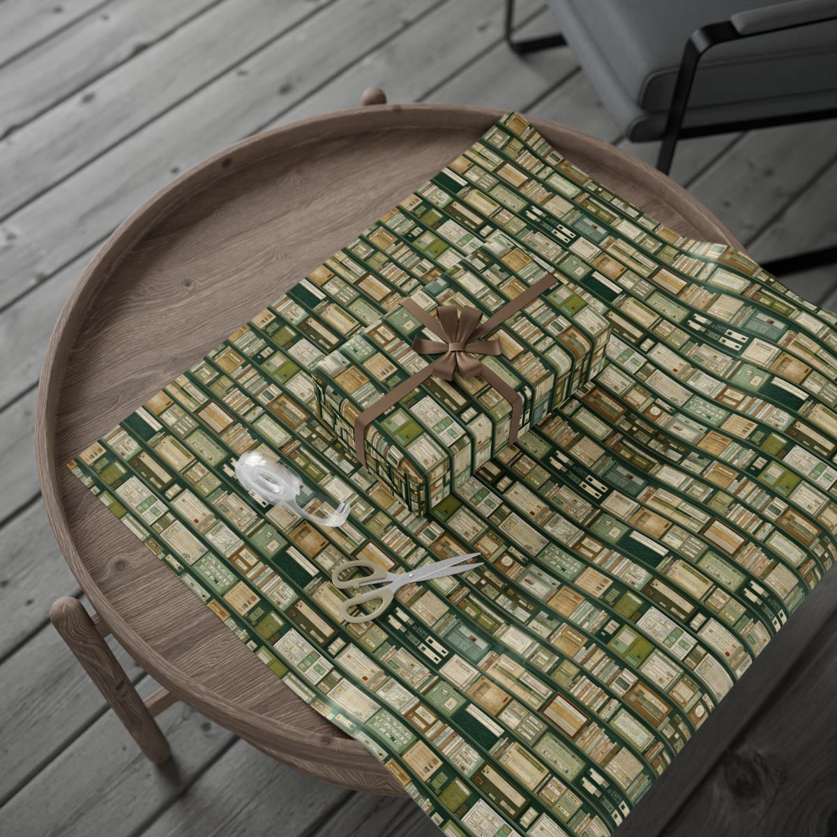 Library & Books Pattern Wrapping Paper — Collection No. 003